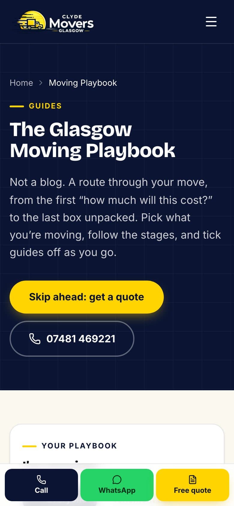 The playbook on a phone